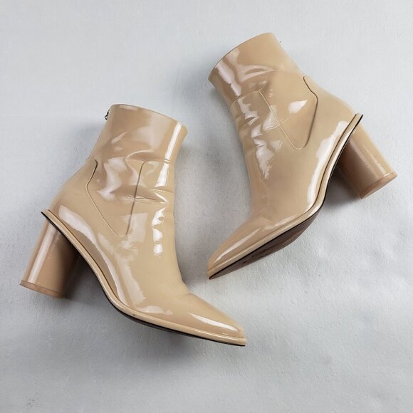Rag & Bone Wiley High Boot Womens 10 EU 40 Beige Patent Leather Ankle Heeled - Picture 3 of 14